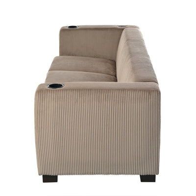 BEIGE  3 SEATER SOFA,LIGHT COFFEE COLOR