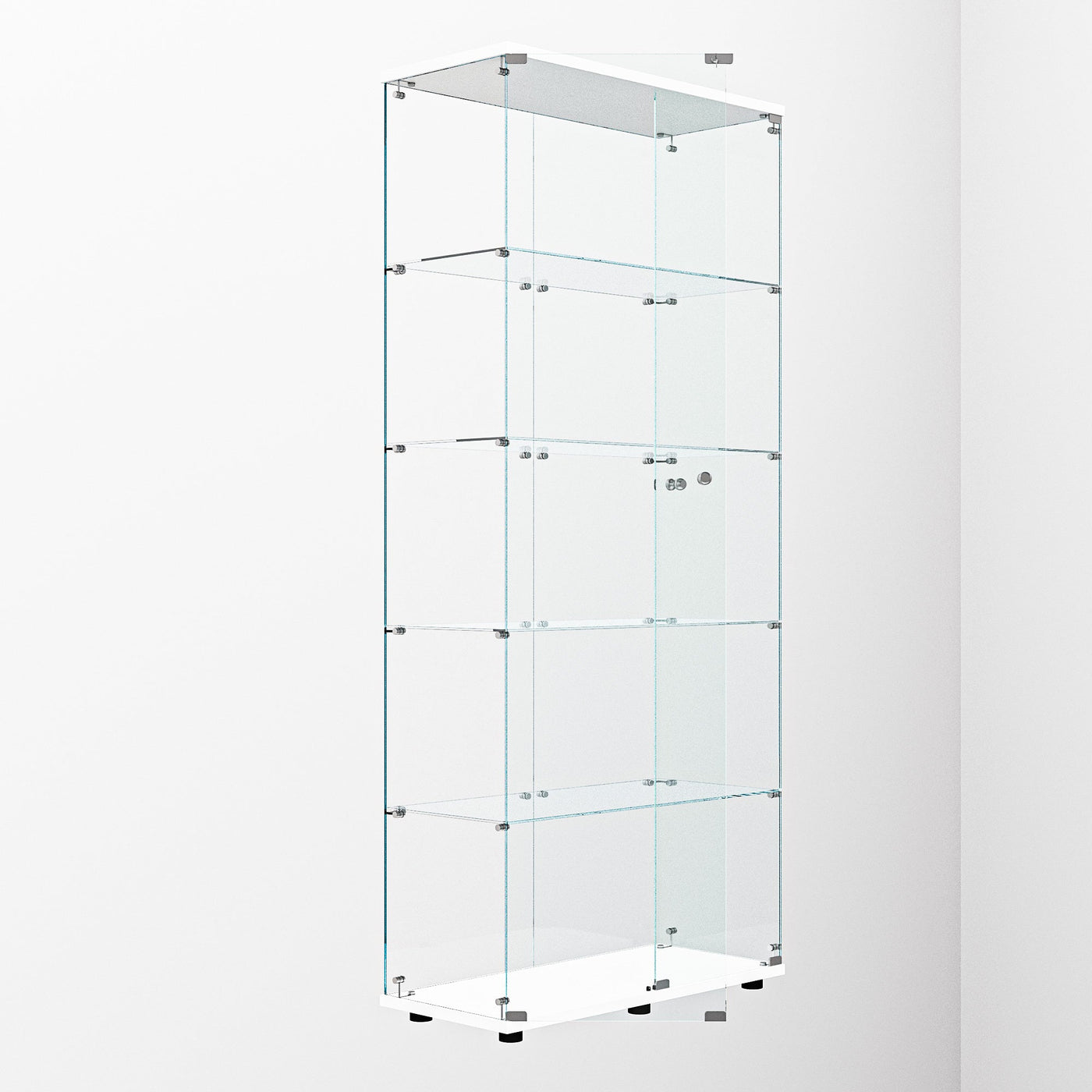 Tempered glass display cabinet,liquorcabinet,storagecabinet,filecabinet,with paipai lights,with locks,bottom equipped with adjustable feet,suitable for uneven,living room bedroom,corridor,office,white