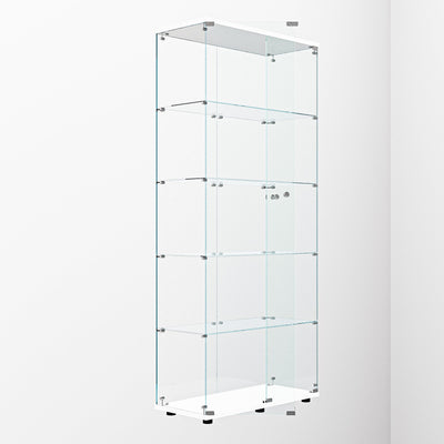 Tempered glass display cabinet,liquorcabinet,storagecabinet,filecabinet,with paipai lights,with locks,bottom equipped with adjustable feet,suitable for uneven,living room bedroom,corridor,office,white