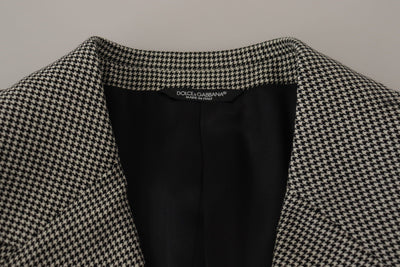 Dolce & Gabbana Gray Checkered Single Breasted Jacket Blazer