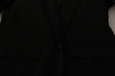 Dolce & Gabbana Black Wool Single Breasted Coat Blazer