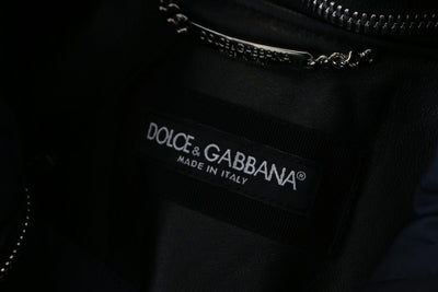 Dolce & Gabbana Black Polyester Hooded Blouson Coat Jacket