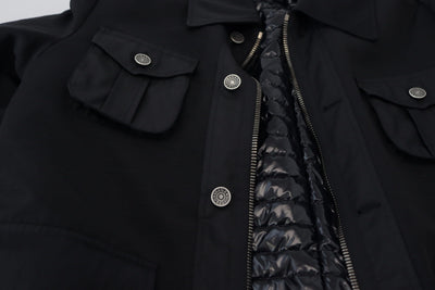Dolce & Gabbana Black Wool Collared Full Zip Jacket