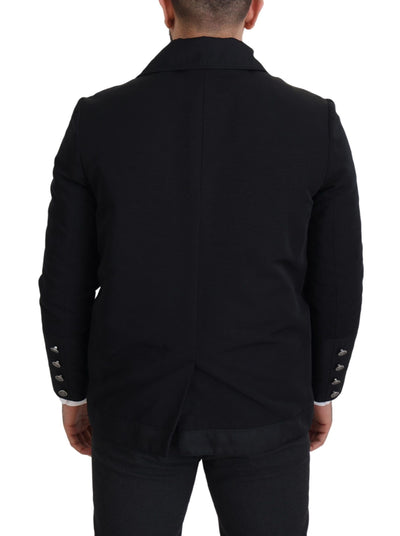 Dolce & Gabbana Black Wool Collared Full Zip Jacket