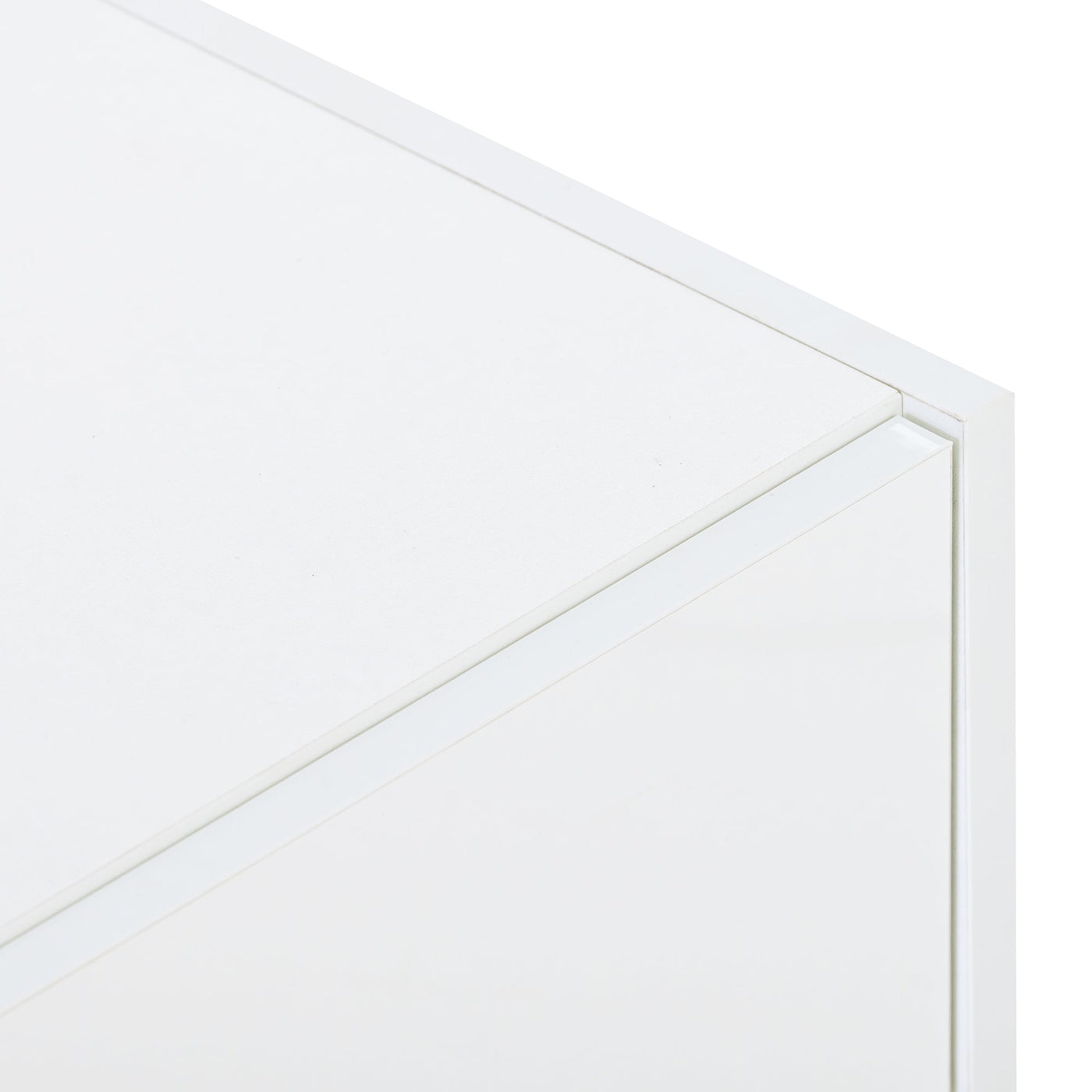 [VIDEO provided] ON-TREND White & Black Contemporary Rectangle Design TV Stand, Unique Style TV Console Table for TVs Up to 80'', Modern TV Cabinet with High Gloss UV Surface for Living Room.