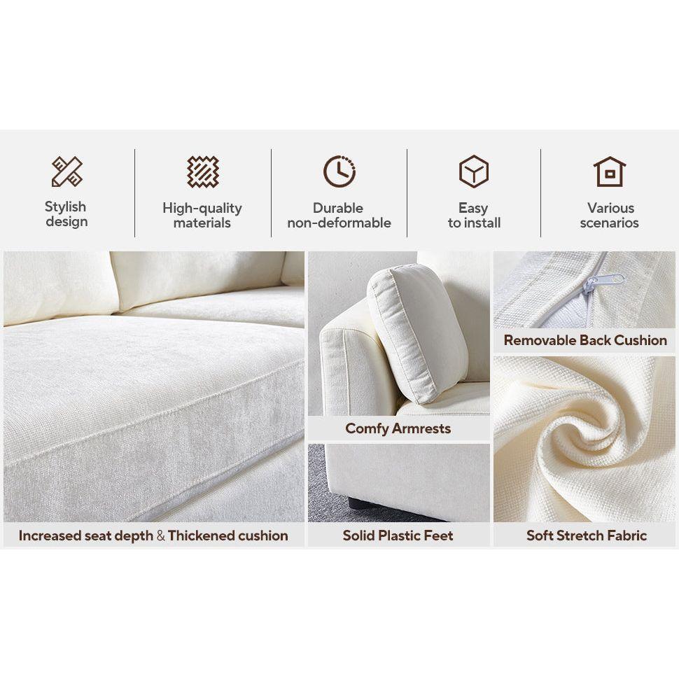 modular sofa whiten chenille fabric,  simple and grand, the seat and back is very soft. this is also a KNOCK DOWN sofa