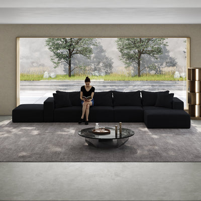 Oversized sponge cloud sofa,Modern Upholstered Sectional Sofa Couch Set,Modular 162' L Shaped Sectional Living Room Sofa Set With 6 Pillows,Free Combination Sofa Couch for Living Room,Bedroom