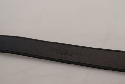 Dolce & Gabbana Blue Leather Silver Metal Buckle Vintage Belt