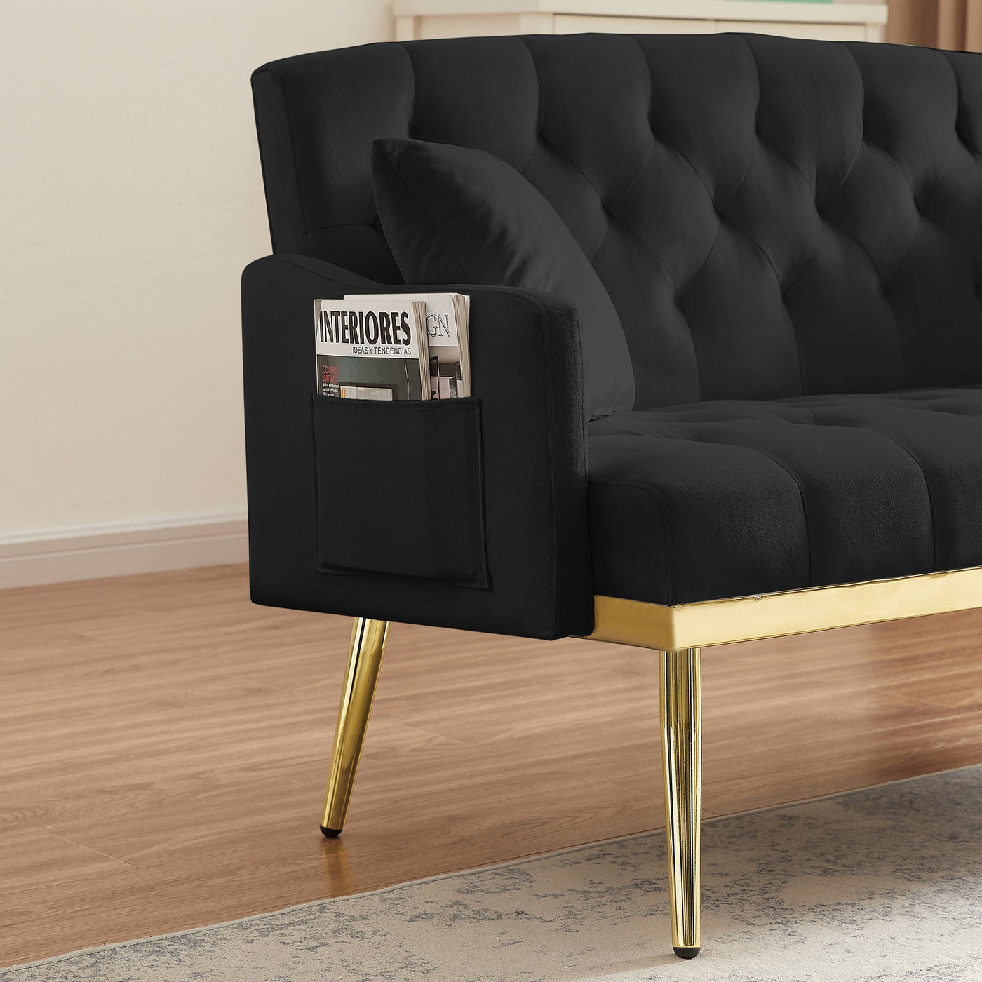 BLACK 2 SEATER SOFA