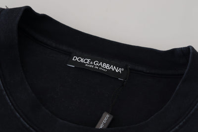 Dolce & Gabbana Black D&G Fashion Round Neck Cotton T-shirt
