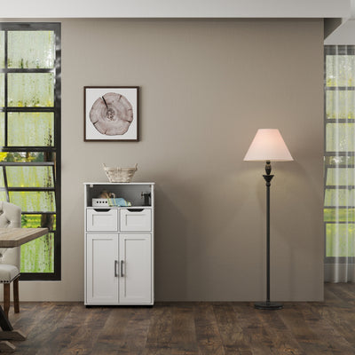 Farmhouse Storage Cabinet ,Versatile Double-Door Storage Cabinet with Adjustable Shelves - Perfect for Living Room & Dining Room