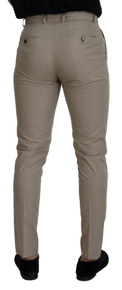 Dolce & Gabbana Beige Cotton Slim Fit Men Pants