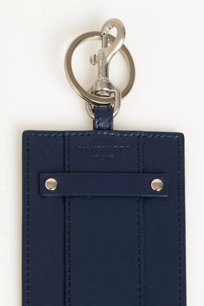 Trussardi Blue Leather Men's Badge Holder