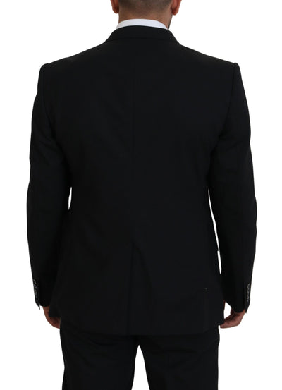 Dolce & Gabbana Black Wool Stretch Slim Fit Jacket Blazer