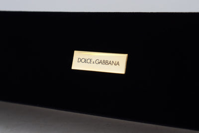 Dolce & Gabbana Black Velvet Logo Plaque Storage Bracelet Jewelry Box