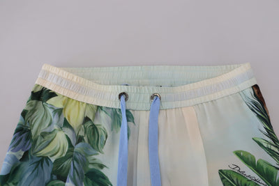 Dolce & Gabbana White Floral Printed Men Jogger Pants