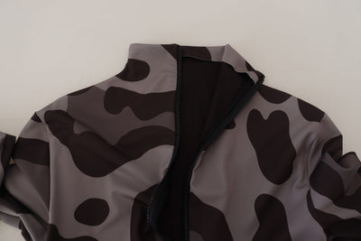 Dolce & Gabbana Gray Patterned Polyester Wetsuit Swimwear