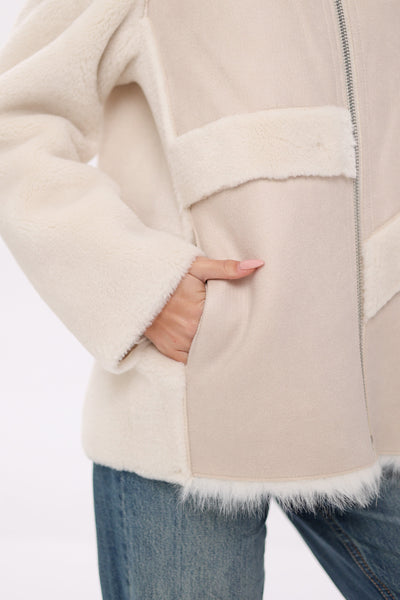 ⇆ Reversible Hooded Wool Blend Jacket