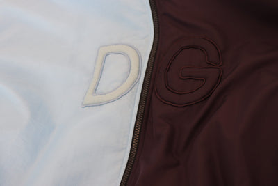 Dolce & Gabbana Black Blue DG Hooded Full Zip Men Jacket