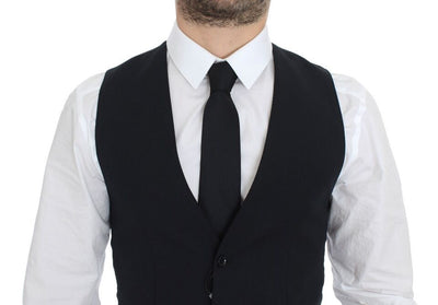 Dolce & Gabbana Blue Wool Formal Dress Vest Gilet