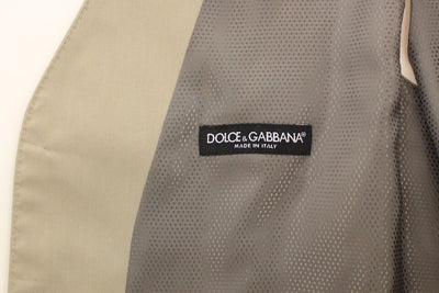 Dolce & Gabbana Beige Cotton Dress Vest Blazer Jacket