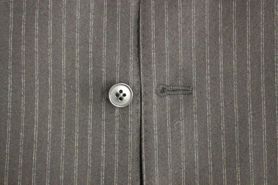 Dolce & Gabbana Black Striped Wool Single Breasted Vest