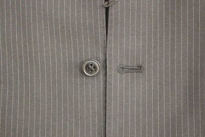 Dolce & Gabbana Black Striped Wool Single Breasted Vest