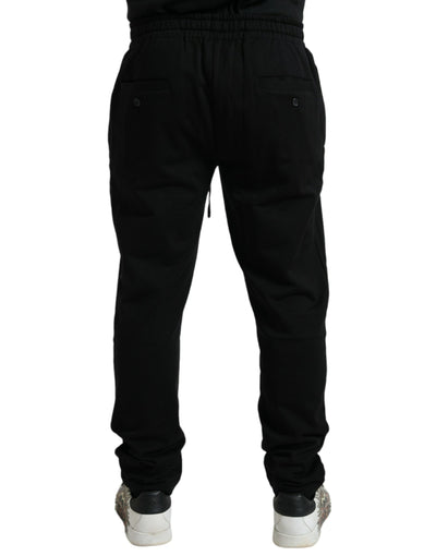 Dolce & Gabbana Black Cotton Logo Jogger Men Sweatpants Pants