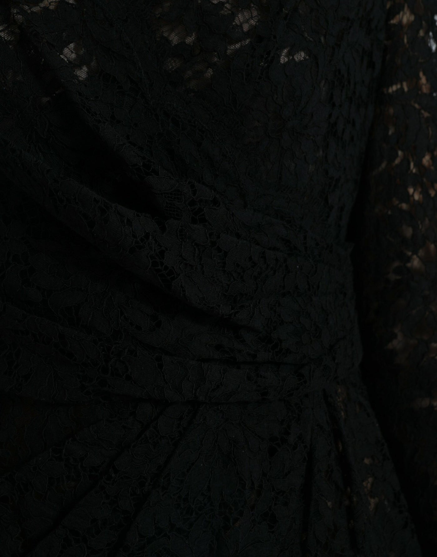 Dolce & Gabbana Black Bodycon Lace Cotton Sheath Mini Dress