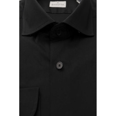Bagutta Black Cotton Men's Slim Shirt