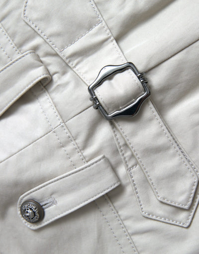 Dolce & Gabbana Beige Cotton High Waist Tapered Pants