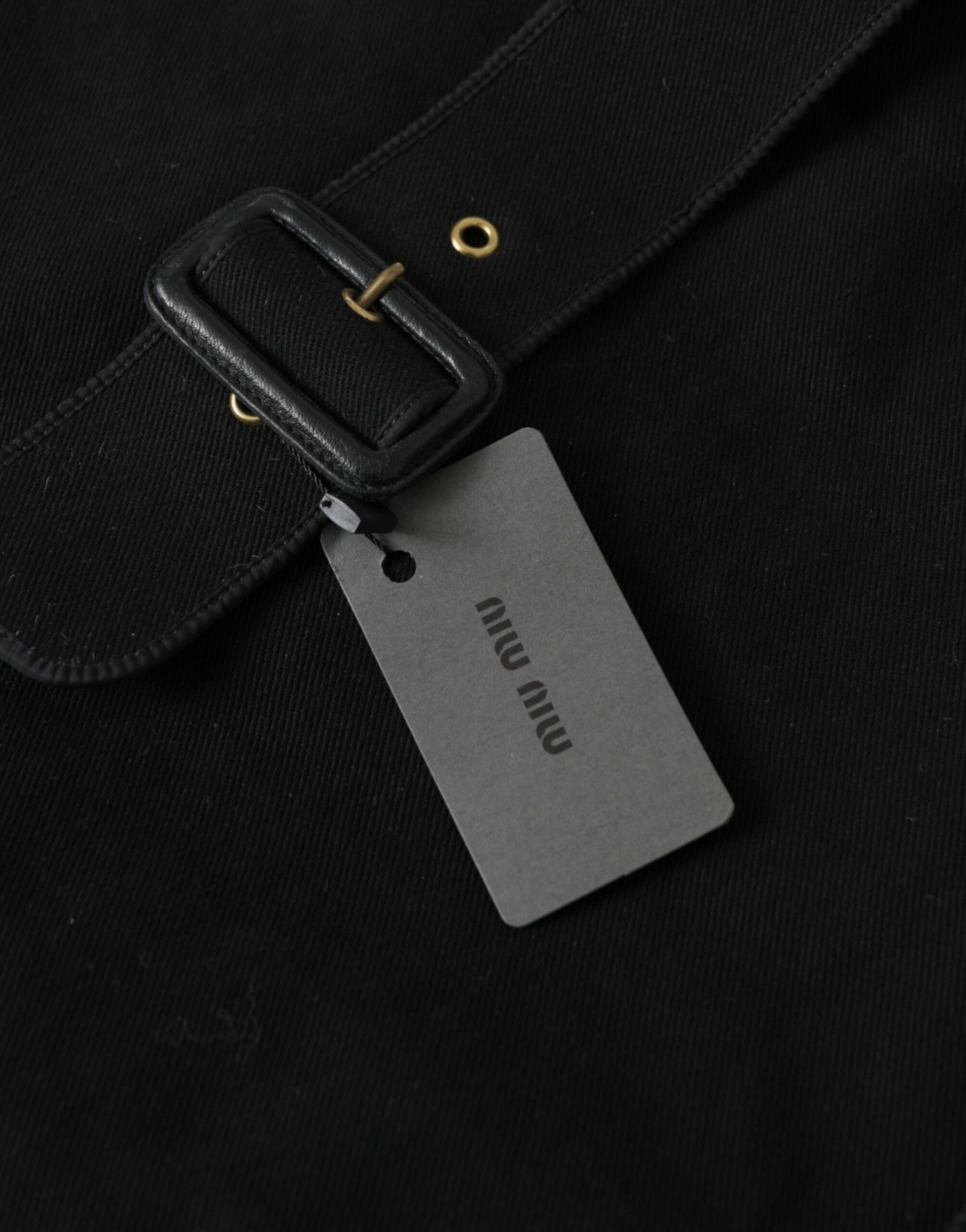 Miu Miu Black Canvas Denim Logo Shoulder Tote Shopping Bag