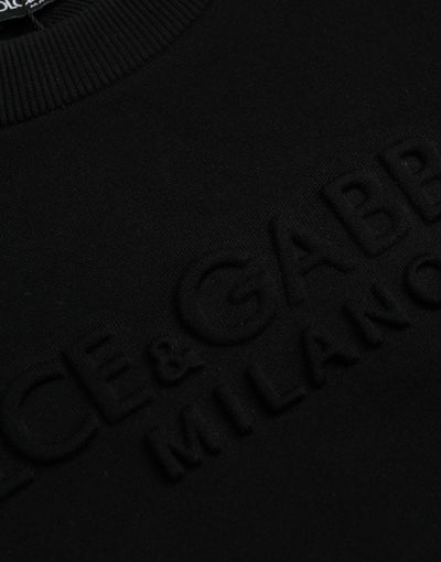 Dolce & Gabbana Black Cotton Long Sleeves Sweatshirt Sweater