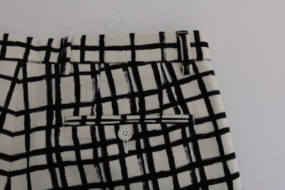 Dolce & Gabbana White Black Striped Casual Shorts