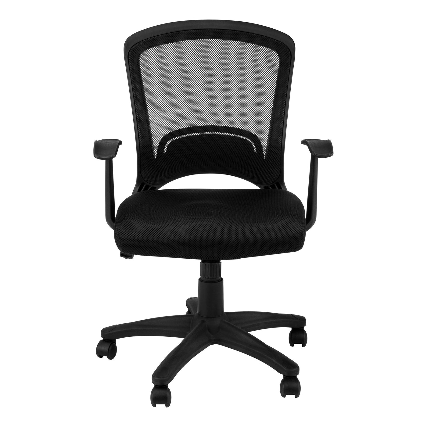 Office Chair, Adjustable Height, Swivel, Ergonomic, Armrests, Computer Desk, Work, Black Mesh, Black Metal, Contemporary, Modern