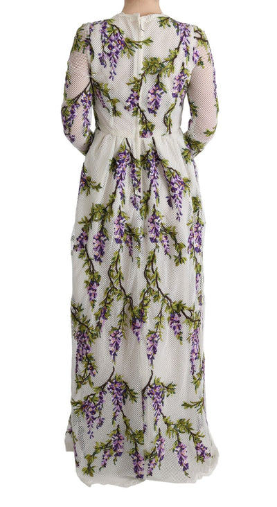 Dolce & Gabbana White Floral Embroidered Maxi Dress
