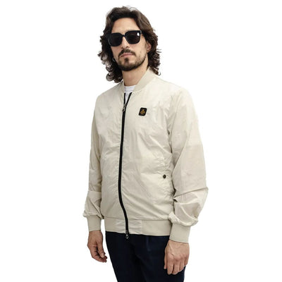 Refrigiwear Beige Nylon Men Bomber Jacket