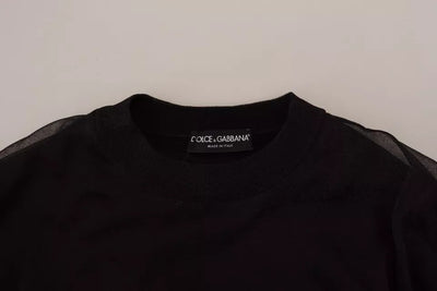 Dolce & Gabbana Black Polyester Logo Men Pullover Sweater