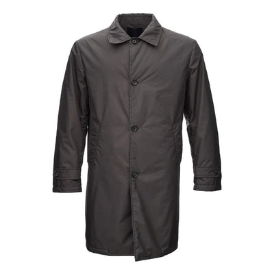 Add Brown Polyester Men's Trench Jacket