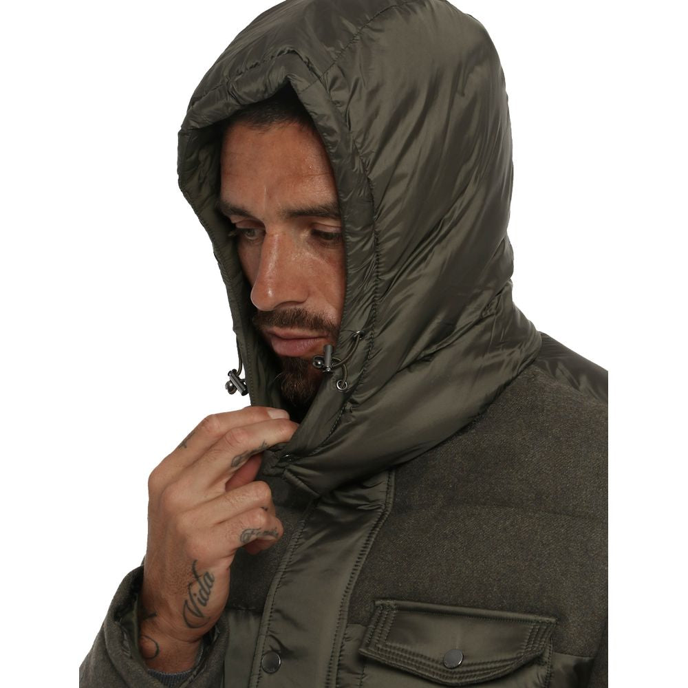 Yes Zee Green Wool Men Jacket