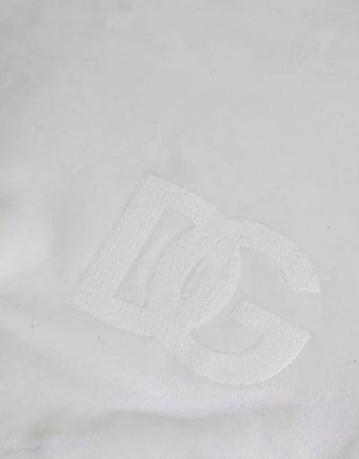 Dolce & Gabbana White Cotton Crew Neck Sweatshirt Sweater