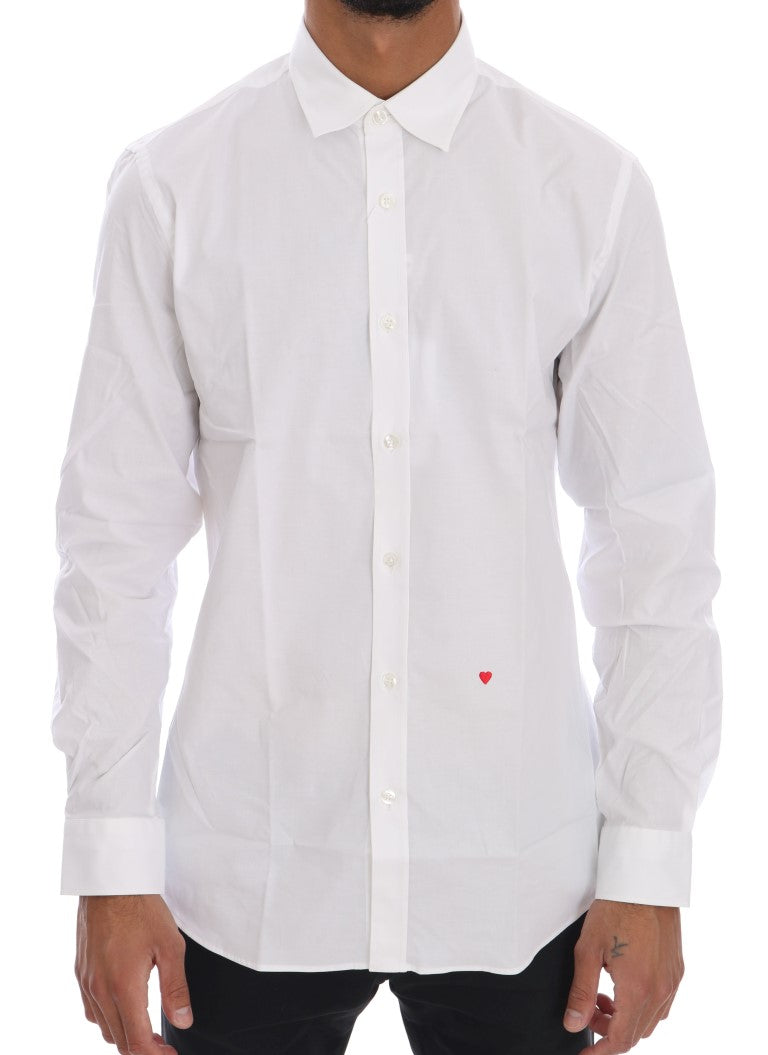 Moschino White Cotton Stretch Slim Fit Dress Shirt