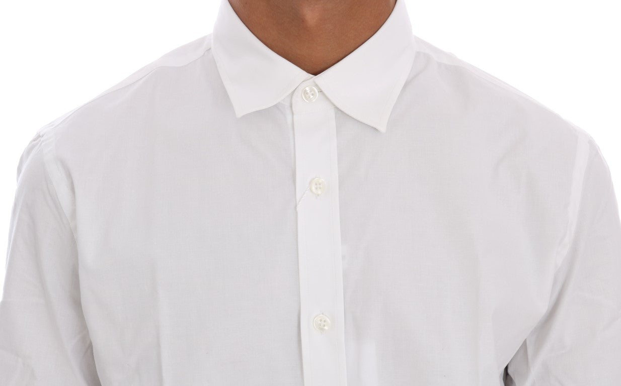 Moschino White Cotton Stretch Slim Fit Dress Shirt