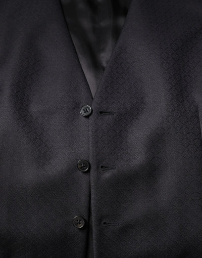 Dolce & Gabbana Black Wool Waistcoat Dress Formal Vest