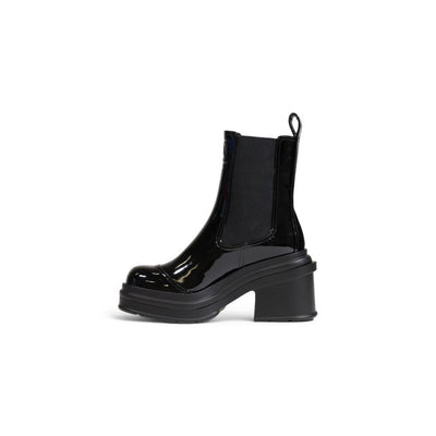 Armani Exchange Black Polyester Ankle Boots
