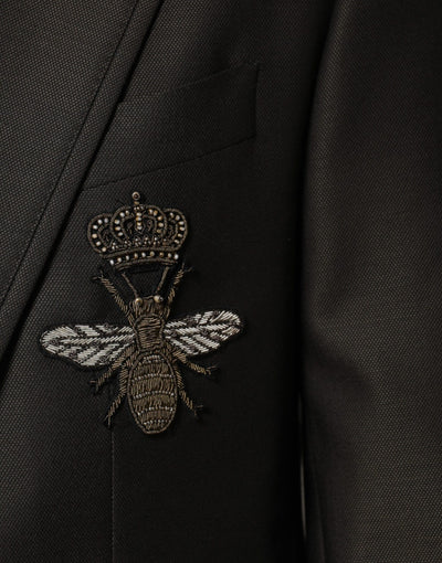 Dolce & Gabbana Blazer Brown Green Bee Wool Jacket Coat