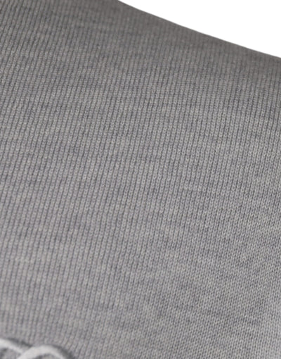 Dolce & Gabbana Light Gray Wool Crew Neck Pullover Sweater