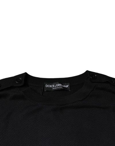 Dolce & Gabbana Black Long Sleeve Crew Neck Pullover Sweater