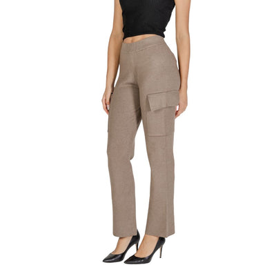 Vila Clothes Beige Viscose Pant