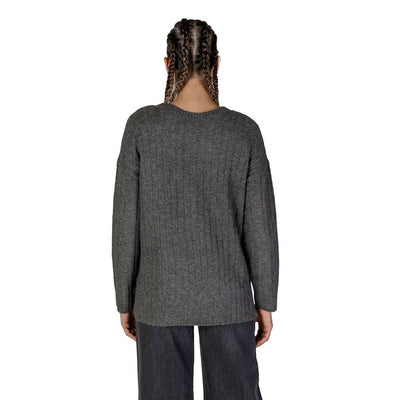 Vila Clothes Gray Marabou Sweater